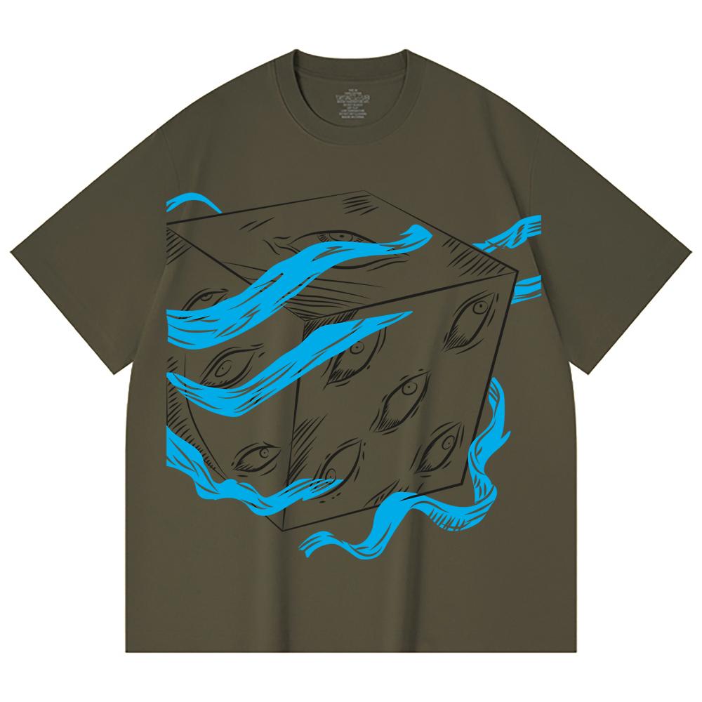 230 Gsm 100% Cotton Jujutsu Kaisen V59 Gojo Print Unisex Heavy Cotton T Shirt