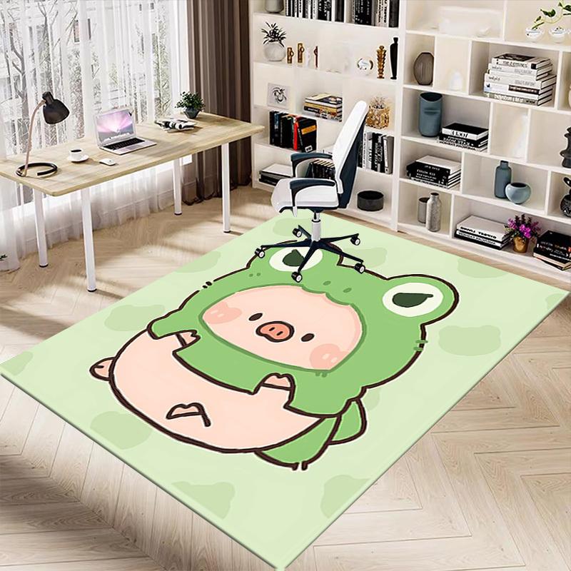 1PC Frog Pig Extra Large Non-Slip Floor Carpet, Office, Family, Bedroom, Studio - Large Area Rug Indoor Rugs, Vibrant Colors-A267
