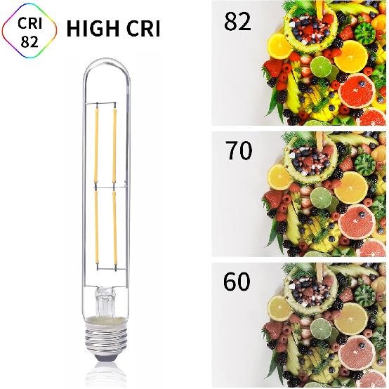 Klarlight Dimmable 6 Watt LED T10 Tubular Light Bulb 60 Watt Incandescent Equivalent E26 Edison Vintage Filament Tube Lamp, Daylight 6000K Medium