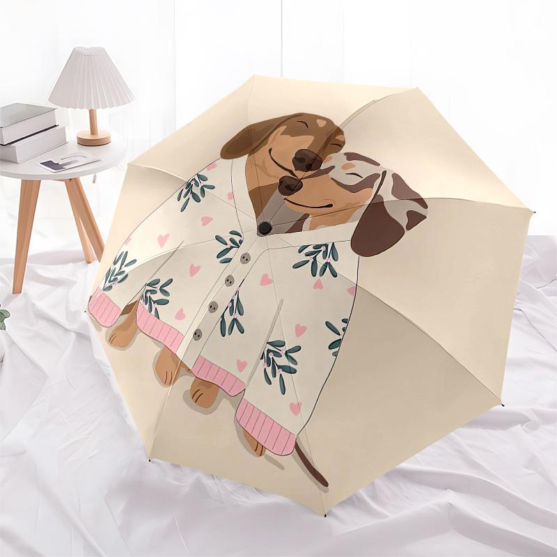 

1pc Cozy Canine Connection Umbrella with Plastic Handle,Compact & Stylish,Cartoon Pattern,Outdoor UmbrellaPT530