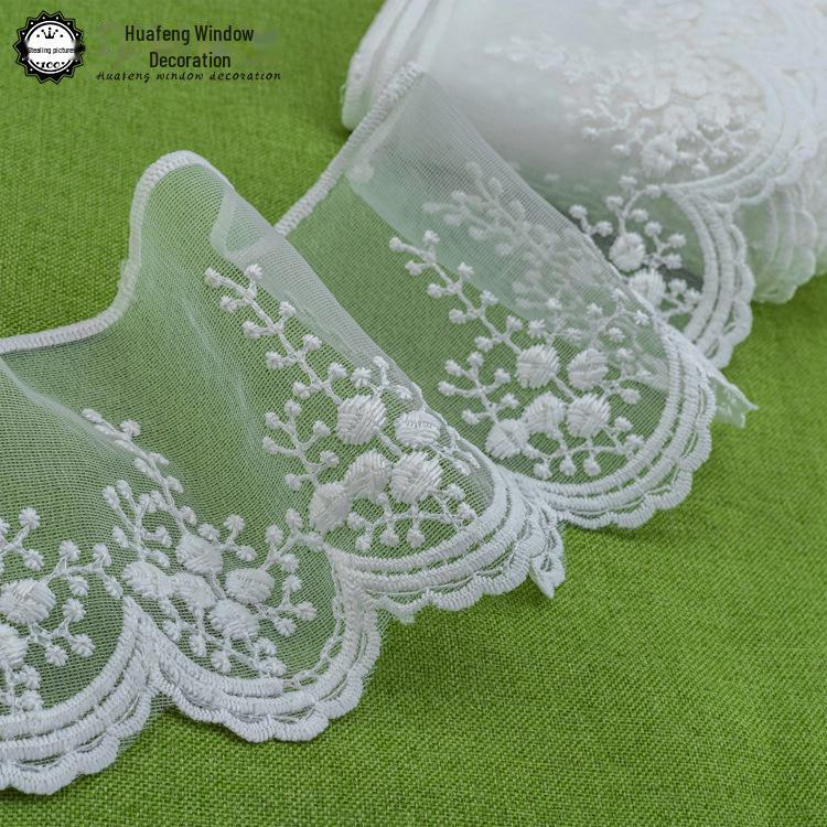 Weißer Spitzen-Netzrock-Vorhang: Besticktes DIY-Bekleidungsaccessoire, 10-65 cm, 13 Meter