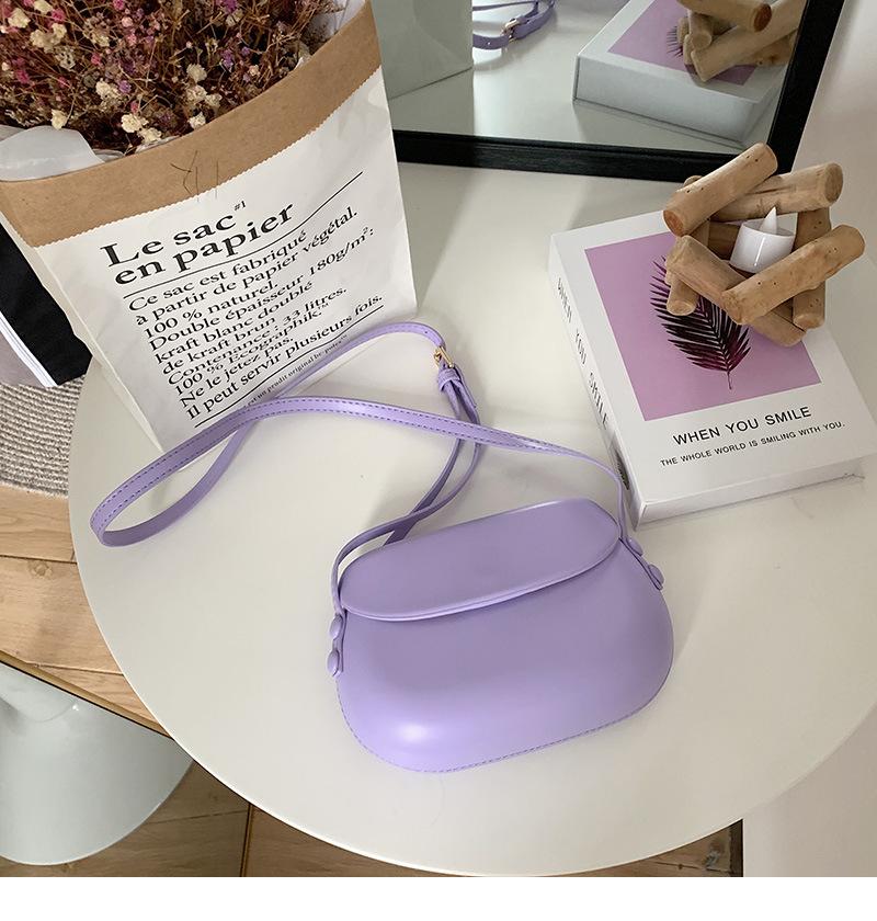 Candy Color Women's Saddle Shoulder Bag Casual Portable Female Small Clutch Handbags Sweet Fashi Ladies Purse Crossbody Bags