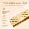 MASSCAKU Eyelash Extension Tweezers Fiber Tip Gold Stainless Steel Lash Pickup Tool for Volume Fans Classic Lash Isolation