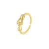 Diamant Hufeisen Schnalle Form Offener Ring Damen, High-End Mode Persönlichkeit Design Exquisites Ringzubehör Geschenk