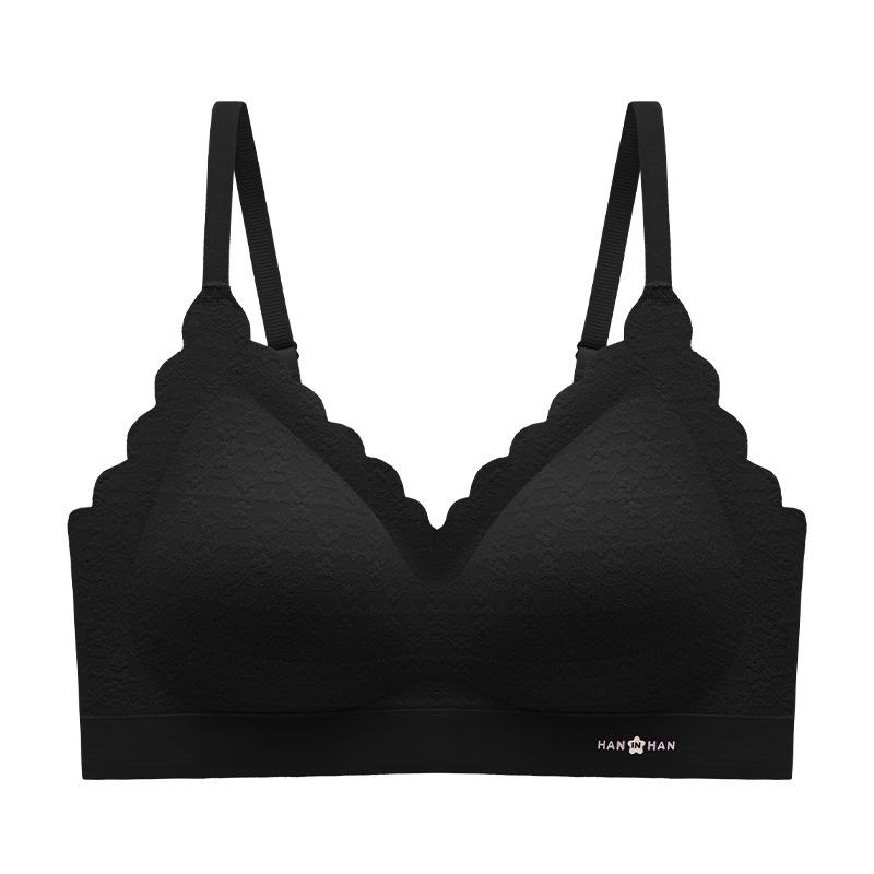 Lace Invisible Bra Women's Breathable Underwear Women's Gathering Bra One-piece Fixed Cup Soft Support Bra Push Up Bra