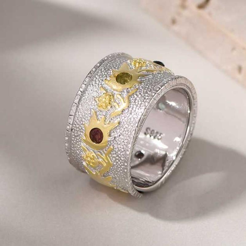 Sace Gems Polychrome Tourmaline Rings Ear Clip for Women S925 Sterling Silver Wedding Party Fine Jewelry Sets Festival Gift