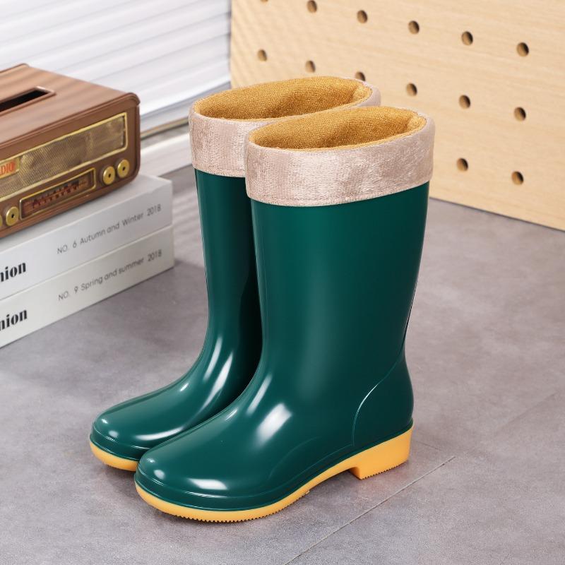 Women's high rain boots labor boots lightweight PVC non-slip mesh yarn inner women's rain shoes back kitchen cleaning water boots rubber shoes