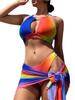 Retro Bikini Printed Fashion Bikini Set Swimsuit And Cover Up With Skirt Tight Women's Bandage Summer Beach Luxury Elegant