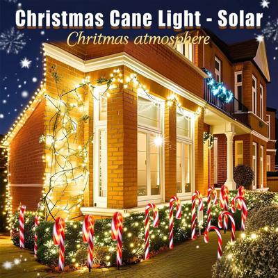 Solar Weihnachtsbeleuchtung Zuckerstangenlichter Hof Außen Wasserdicht LED Garten Feiertagsdekoration Rasenlicht Weihnachts-Hofdekoration