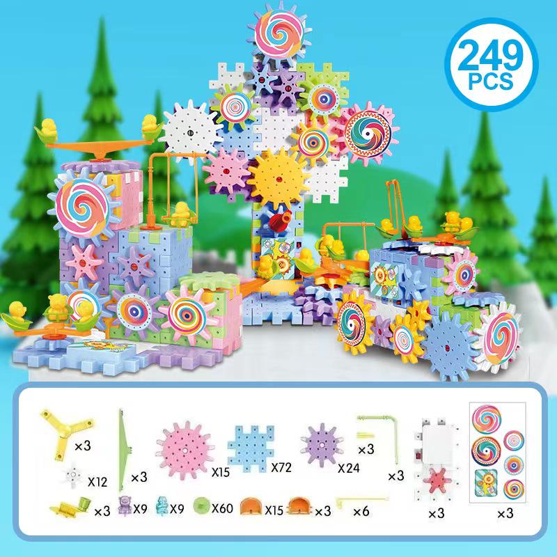 Children's Electric Gear Building Blocks: Educational Track Puzzle Toy for Boys and Girls