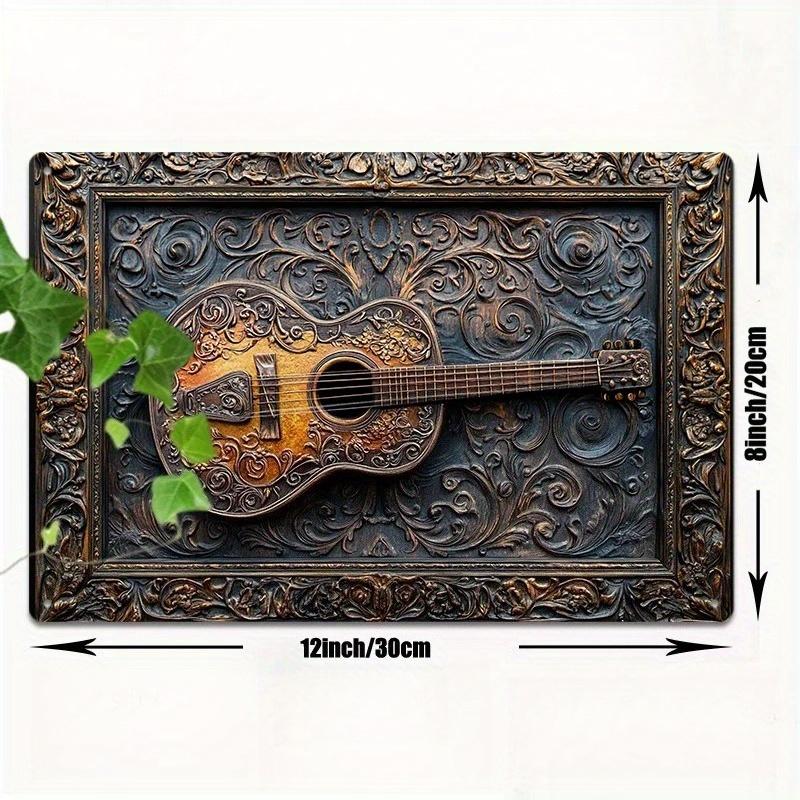 

2d Flat 30*20cm, Vintage Acoustic Guitar Wooden Wall Art, Wooden Sign, Easy Hanging, for Home, Kitchen, Garden, Bedroom, Bar. 30*20cm