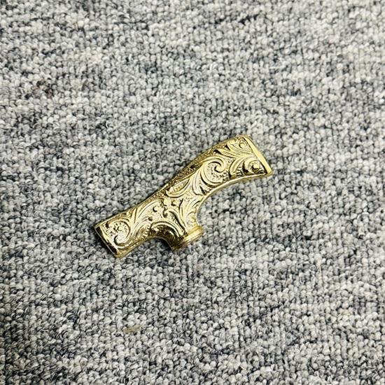 Messing Designer Viktorianischer Derby-Griff Gehstock Brauner Holz-Einlege-Stock Londoner Verkäufer