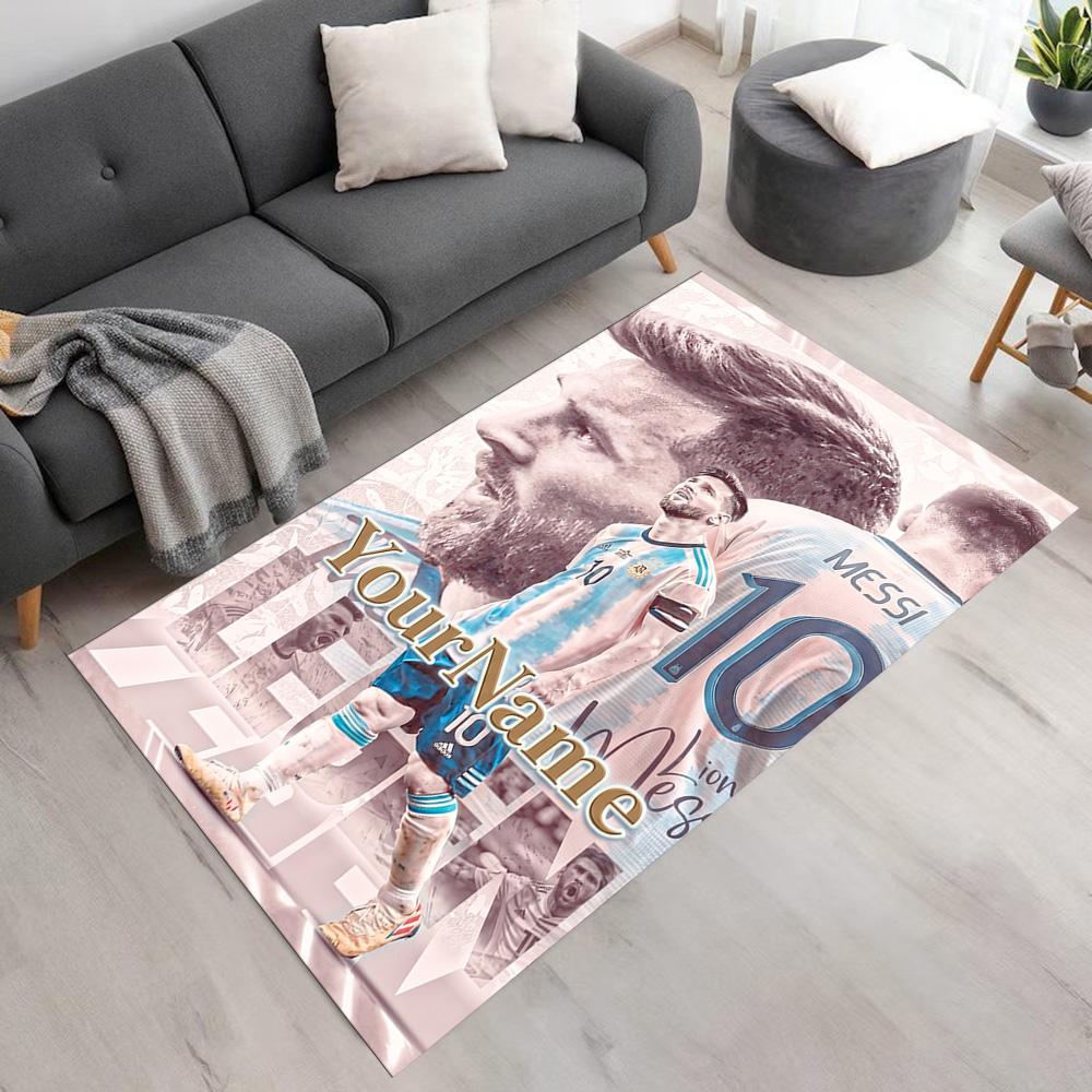 Messi Customize Your Name Area Rug Design for Balcony Bedrooms Living Rooms Decorate room Anti-slip Rug Decorate Offices Wedding Party Gift