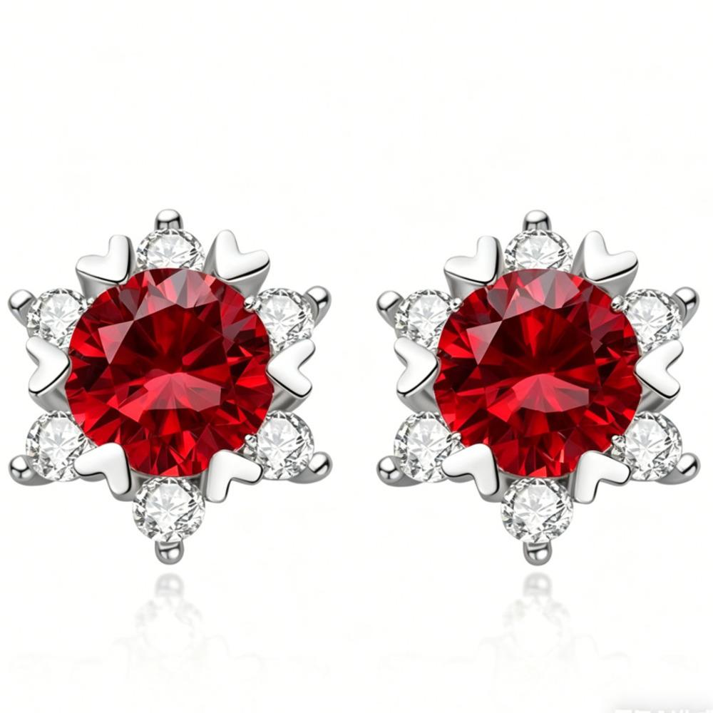 6.5mm Snowflake Full Diamond Stud Earrings Sunflower Paved Earrings D VVS1 Exquisite Moissanite Jewelry
