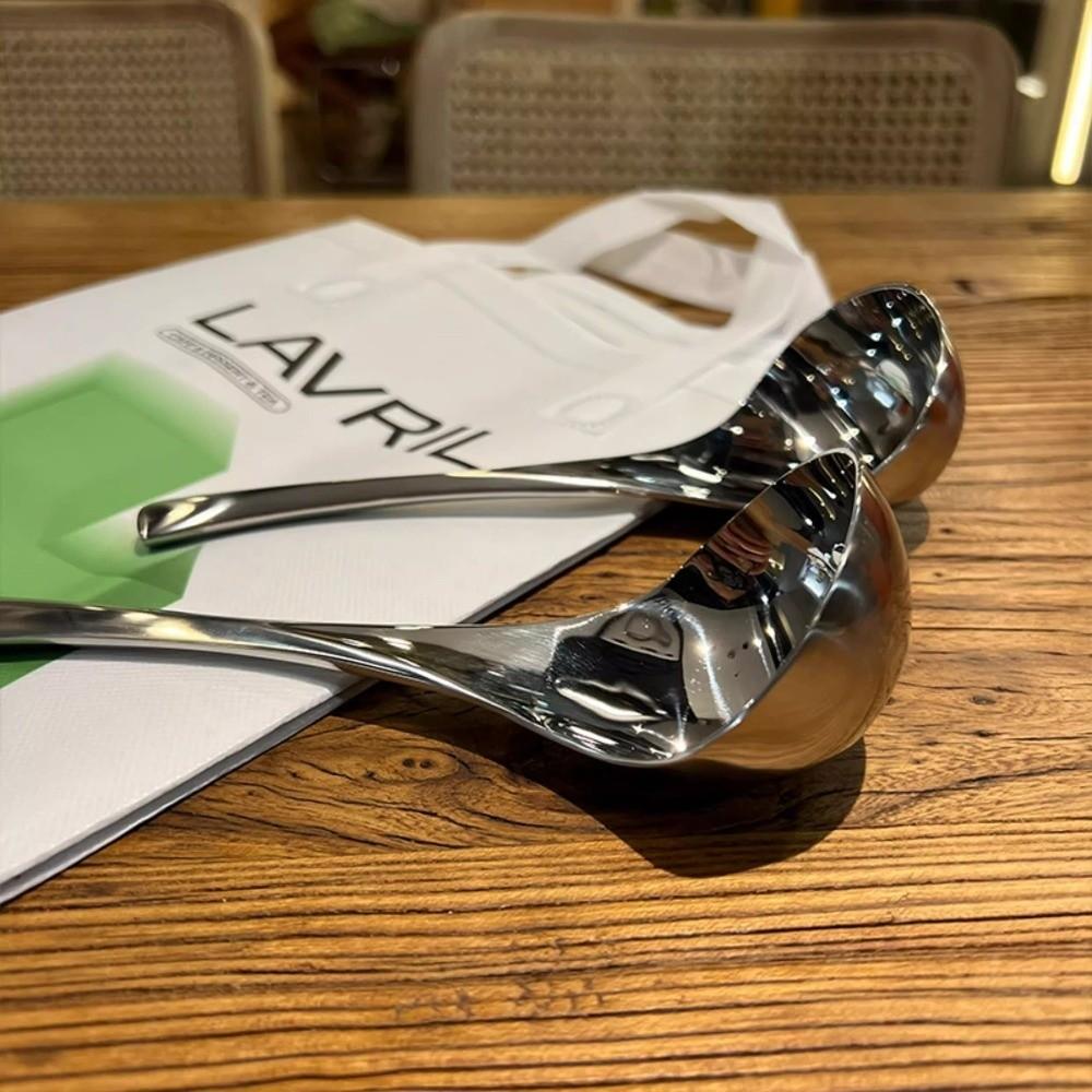 Minimalist Stainless Steel Stainless Steel Spoon Long Handle Thicken Hot Pot Scoops Durable Kitchen Spoon Kitchen Use