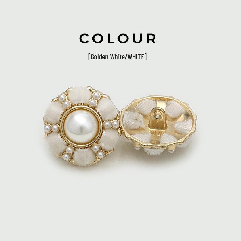 Luxury Handwoven Metal Pearl Diamond Coat Buttons