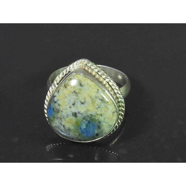 Natural K2 Jasper Solid 925 Sterling Silver Handmade Pear Ring Size US-09 MK-42