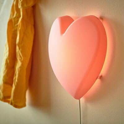 IKEA UPPLYST LED Wall Lamp, Heart, Pink, 004.408.05