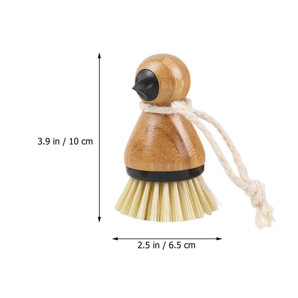 OUNONA Cepillo de Cocina con Estropajo de Bambú para Lavar Woks Chinos y Sartenes de Hierro Lavar Vajilla Lastimar Tus Manos Limpieza Cocina Herramientas de Cocina