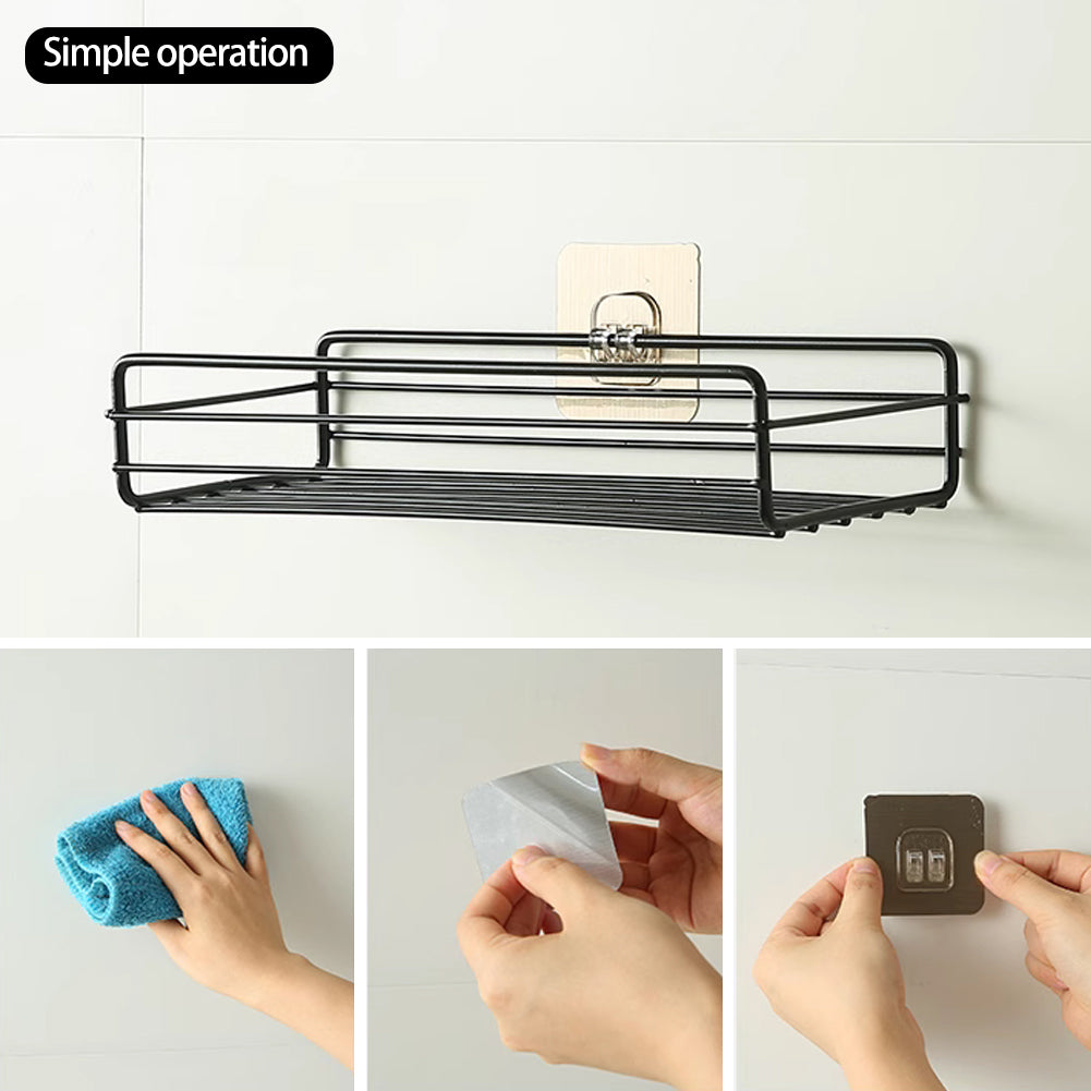 5PCS Waterproof Strong Adhesive Hook Shelf Sticker for Bathroom Kitchen Wall Shelf Rack Kitchen Sticking Wall Screw Hook Hanger