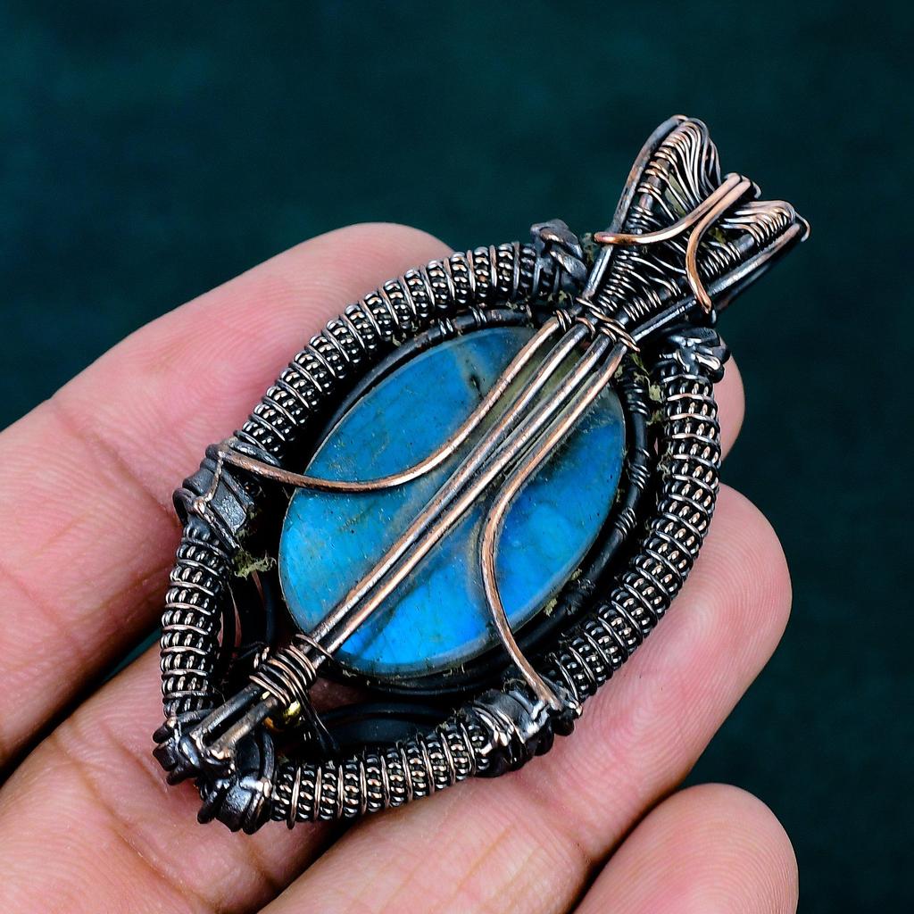 Labradorite pendant copper wire wrapped jewelry original gemstone jewelry tree of life pendant handmade designer jewelry gift for mother