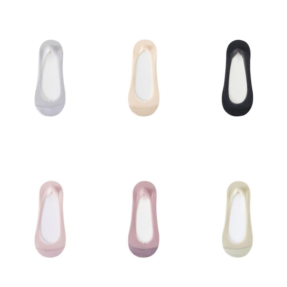 3Pairs Mesh Invisible Boat Socks Anti Slip Ice Silk Boat Socks Simple Summer Socks  Daily