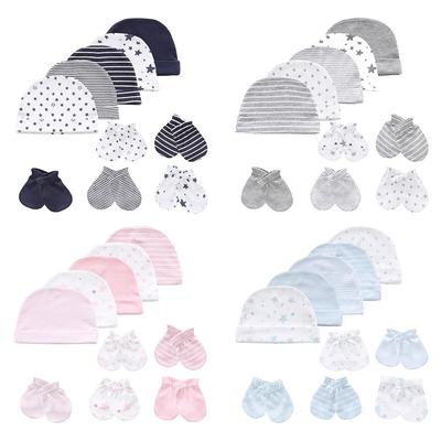 Set di 5 cappelli per neonati e 5 guanti per neonati Accessori per bambina in cotone