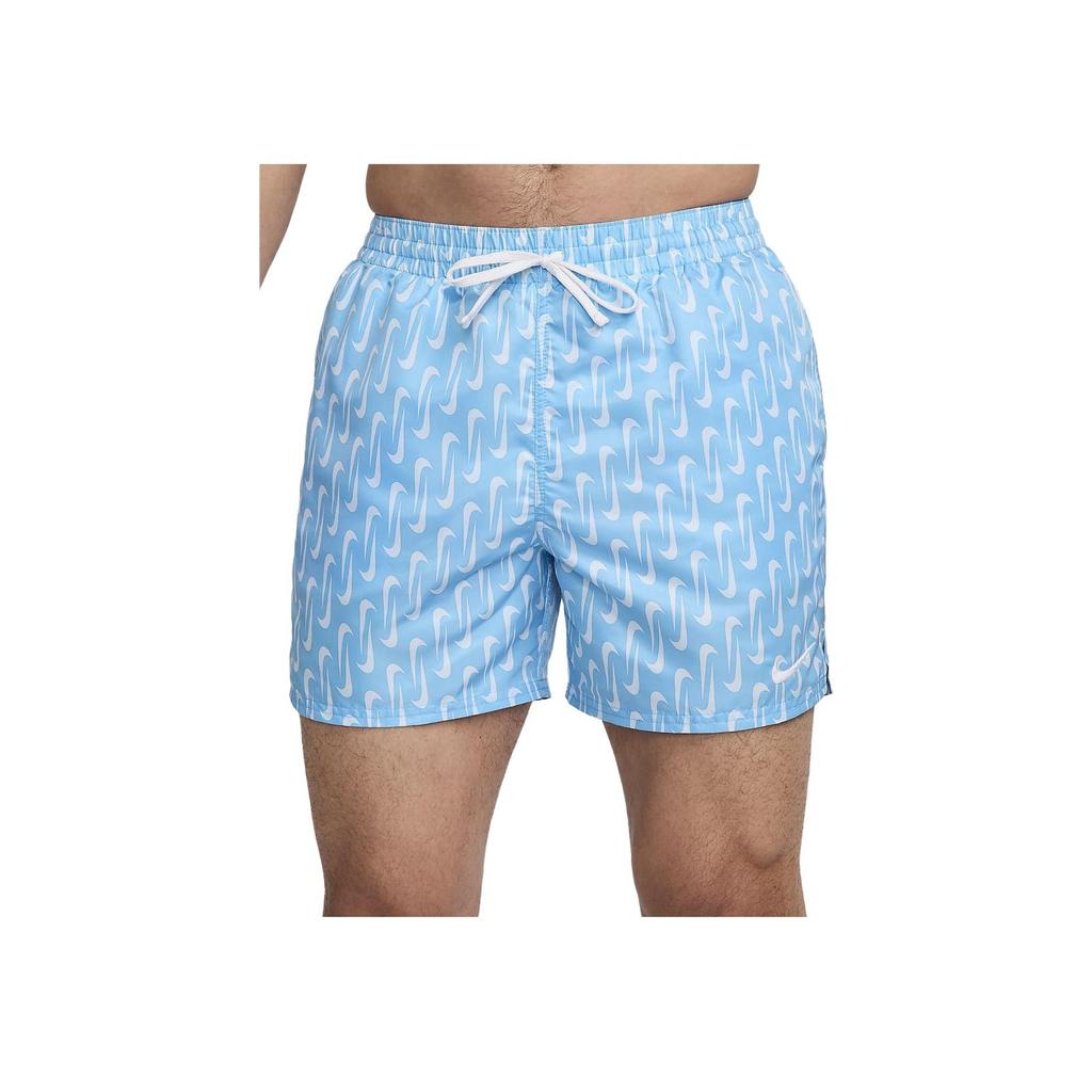 Nike Swim Logo All Over Print Drawstring Casual Shorts Men Shorts Sky-Blue NESSE520-486
