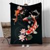 Fish Lotus Soft Flannel Blankets Keep Warm Throw Blanket Comfortable Blanket for Picnic Beds Sofa Home Bedroom Travel Kids Gifts