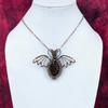 Ammonite Fossil Pendant Copper Wire Wrapped Butterfly Pendant Gemstone Jewelry