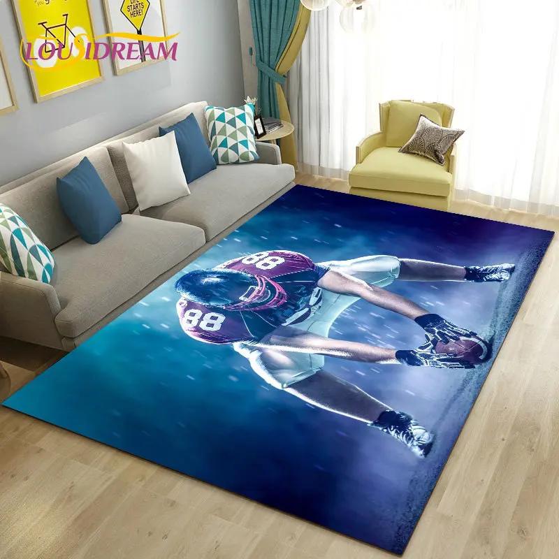 NFL American Football Rugby Area Rug Large,Carpet Rug for Living Room Bedroom Sofa Doormat Decoration, Kids Non-slip Floor Mat