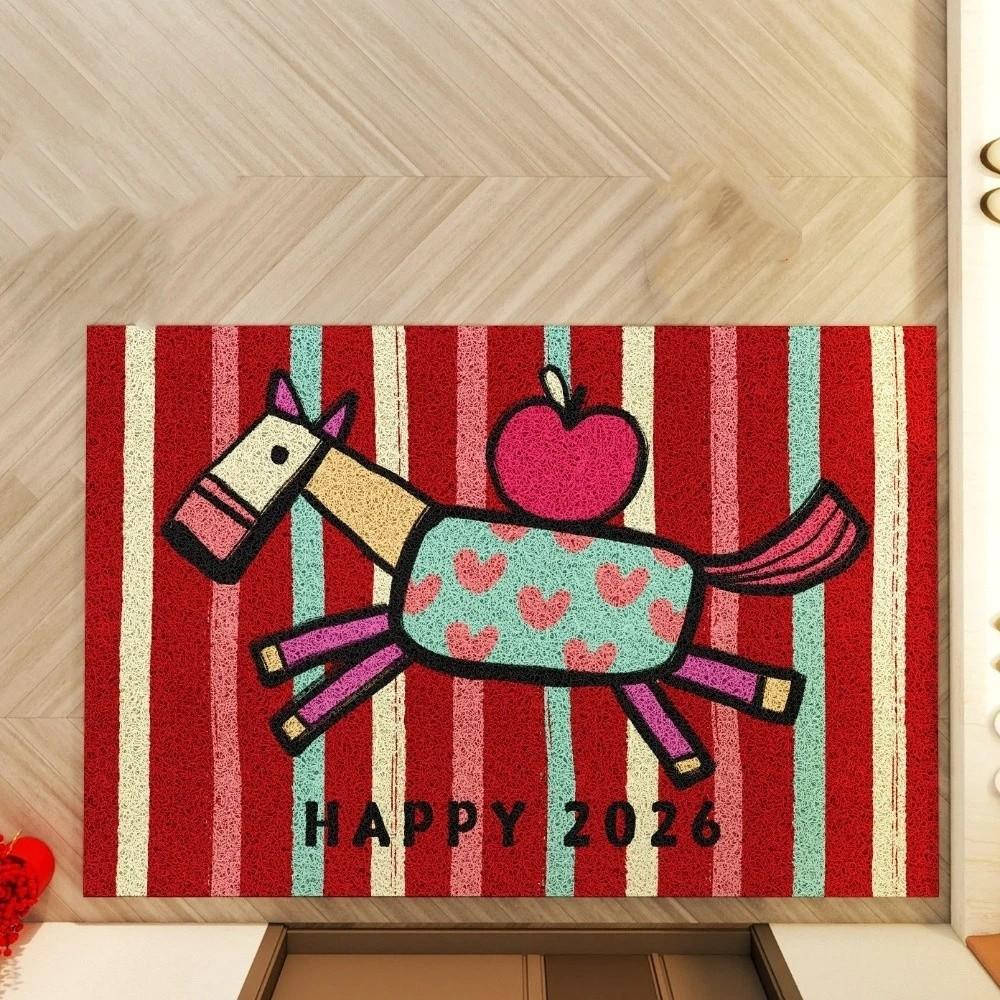 

Anti-slip Chinese New Year Doormat Wear-Resistant Floor Mat Festive Entrance Mat Home Entrance Style F