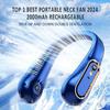 2026 New Best Sellers Wearable Neck Fan Portable Air Conditioner Bladeless Neck Fan Air Cooler 5 Gears and LED Display Screen