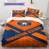 Name Custom Houston Astros Logo Pattern Bedding Set Quilt Cover Pillowcase Home Decor Gift (1 * duvet cover + 2 * pillowcase, without core)
