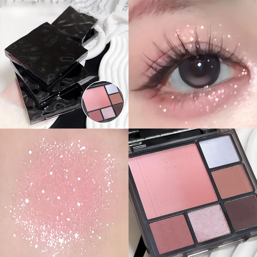 Gradient eyeshadow palette, atmosphere, eyeshadow, high-gloss, repairing blush, all-in-one multi-function integrated palette