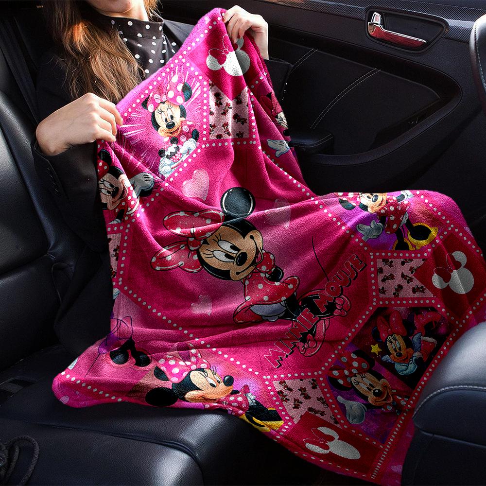 Minnie Mouse Pink Frame Blanket Soft Throw Blanket For Home Bedroom Bed Sofa Travel Office Solid Christmas Blanket