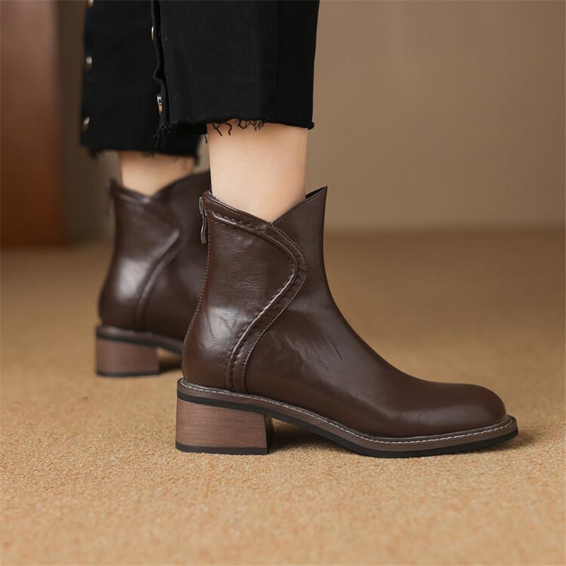 Fashion New Autumn Winter Women Boots Fashion Round Toe Shoes for Women Short Boots Women High Heel Botas De Mujer Comfort Chelsea Boots