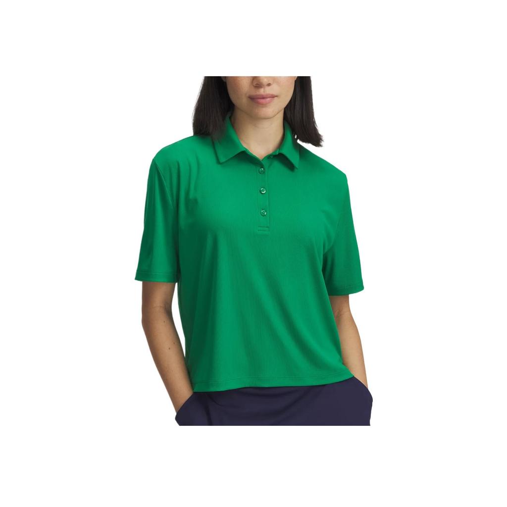 Under Armour Drive Stylish Minimalist Beautiful Trendy Short Sleeve Polo Shirt Women Tops Green 1389586-305