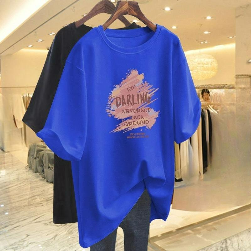 Apricot Loose Cotton Short-sleeved T-shirt Women's Long Spring and Summer Large Version of The Unique Top Bottoming Shirt