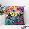 Retro 80s 90s Throw Pillow Cover Polyester Cushions for Sofa Graffiti Music Awesome Pillowcover Home Decor