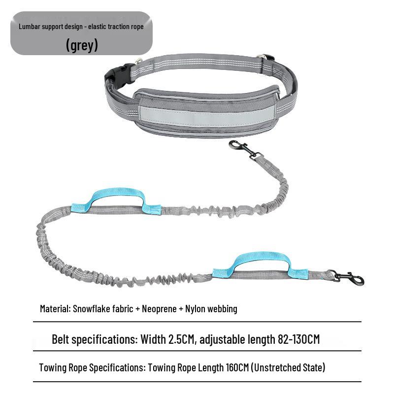 

Новый ударопрочный выдвижной поводок для бега с собакой с защитой талии и высокой эластичностью 160CM Length серый