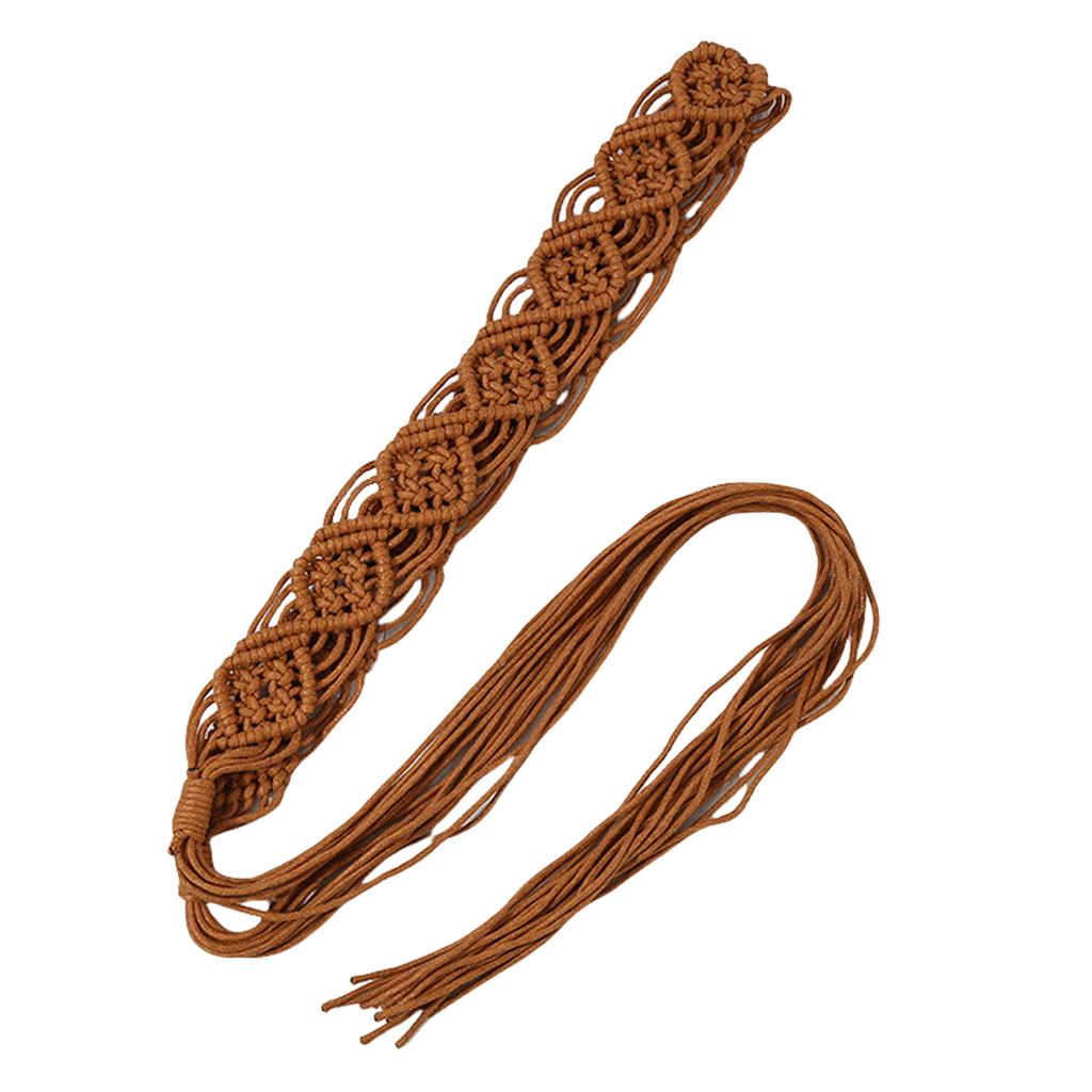 Fashion Woven Rope Belt Crochet Travel Waiststrap Girl Waist Ornament Accessories Ethnic Waist Belt Women Waiststrap