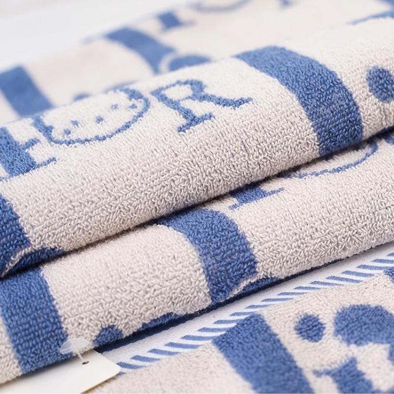 34 X 74cm Cute Cotton Hand Towels Pack of 2, Cartoon Animal Soft Towel for Women Girls, 100% Cotton Cherry Decorative Towels for Bathroom