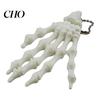 Movable Joint Pendant Skeleton Hand Keychain, with Hanging Chain 3D Printed Ornament, Unique Design Skull Palm Stress Relief Toy for Halloween