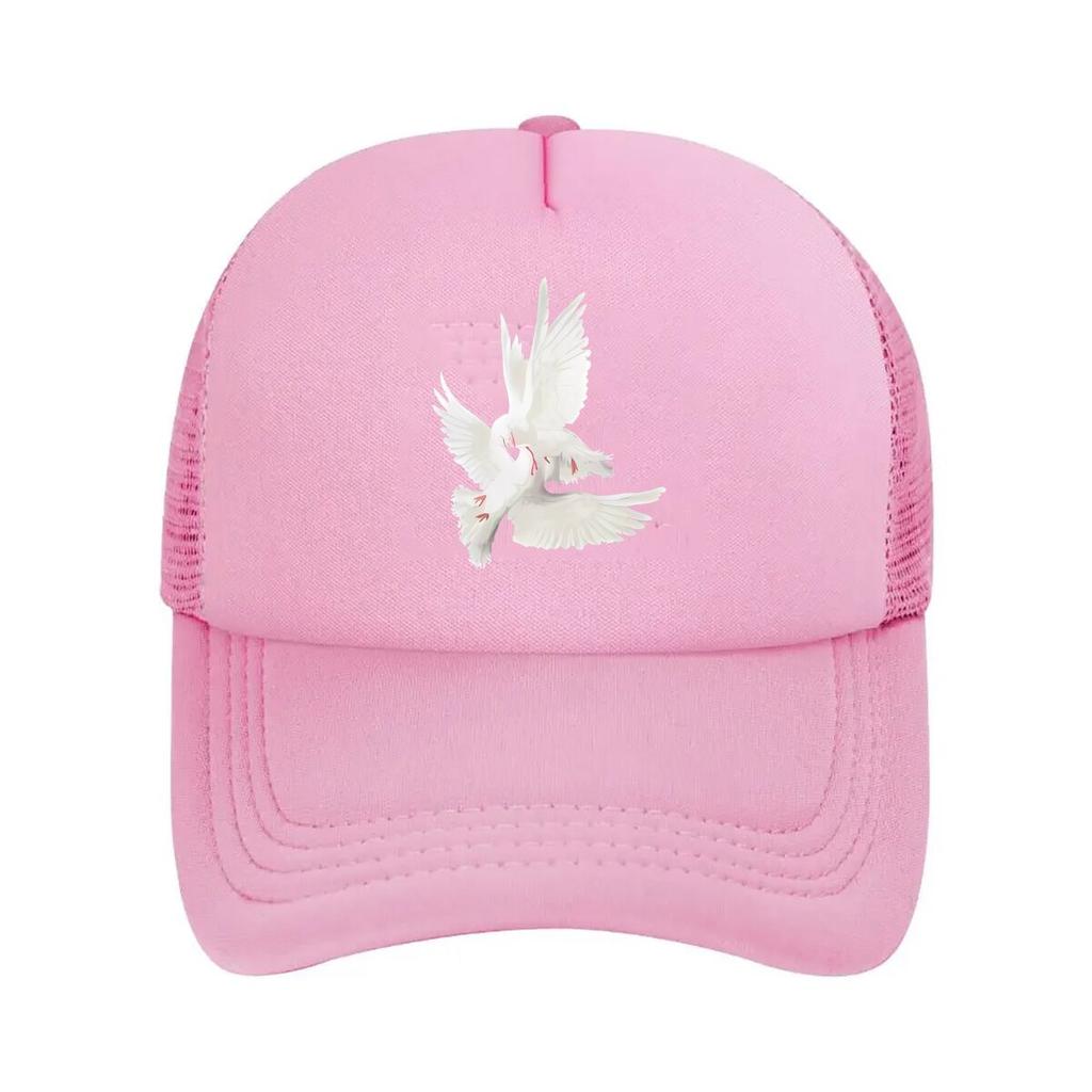 Graceful White Doves in Flight Artistic Rendering Mesh Baseball Cap
