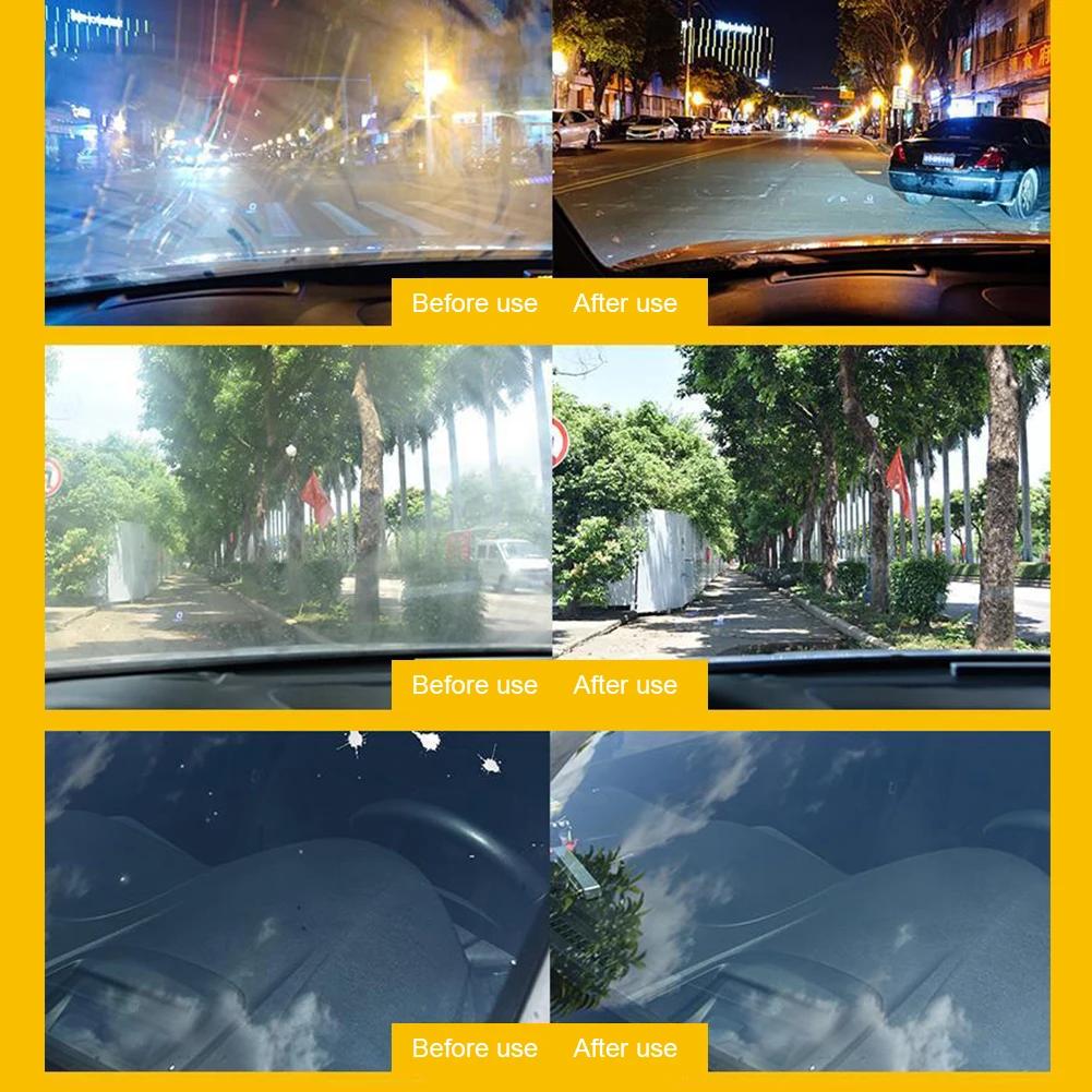 Car Glass Oil Film Remover Powerful Car Windshield Cleaner Automobile Glass Cleaning Brush for Improves Clarity and Visibility