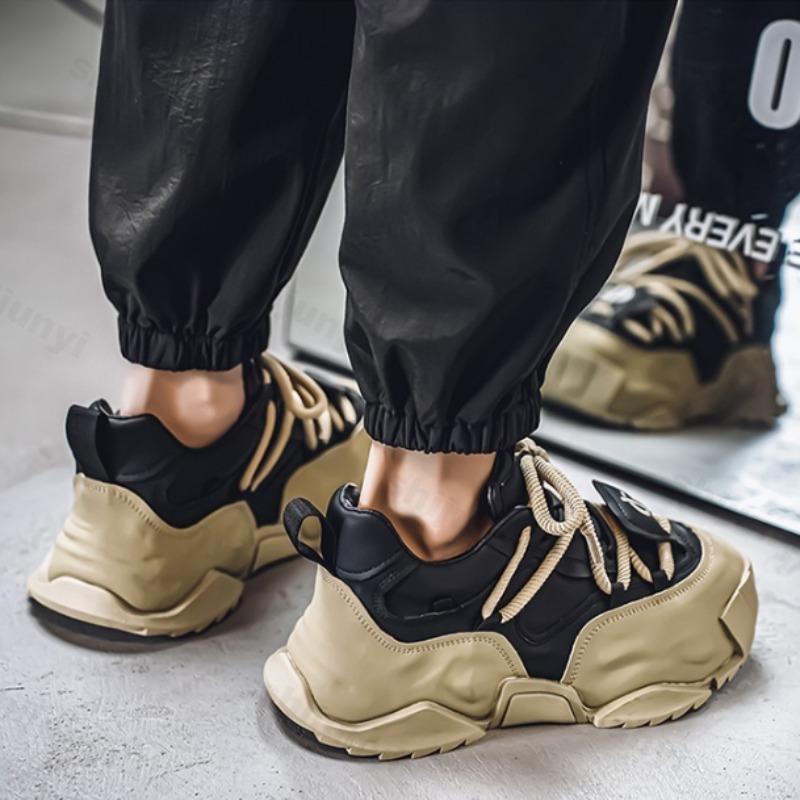 Fashion Autumn 2025 New Men's Niche Design Low Top Thick Soled Casual Shoes Comfortable Versatile Non Slip Fashion Trend Chunky Sneakers