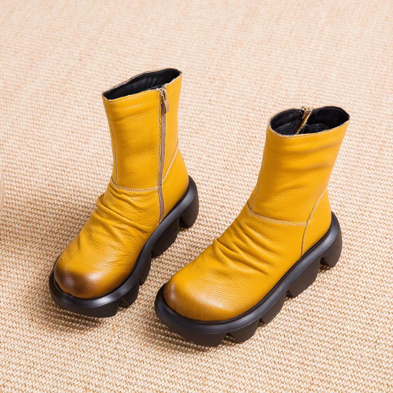 

Модные ботильоны GKTINOO для женщин, из натуральной коровьей кожи, на платформе, с боковой молнией, мягкие, удобные, осенне-зимние, женская обувь ручной работы 250