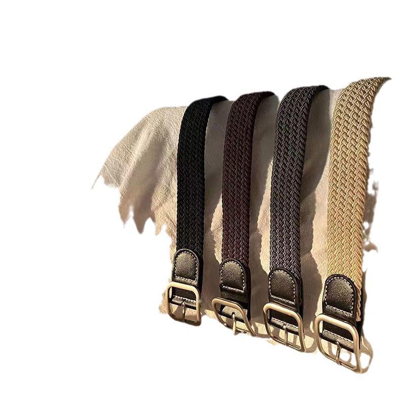 Elastic Canvas Braided Belt - Unisex Korean Style Casual Pin Buckle Belt for Men, Women, and Students