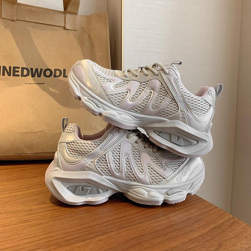 Plateau Dad Schuhe Damen 2025 neu Sommer Mesh atmungsaktiv lässige Sportschuhe leichte Wanderschuhe